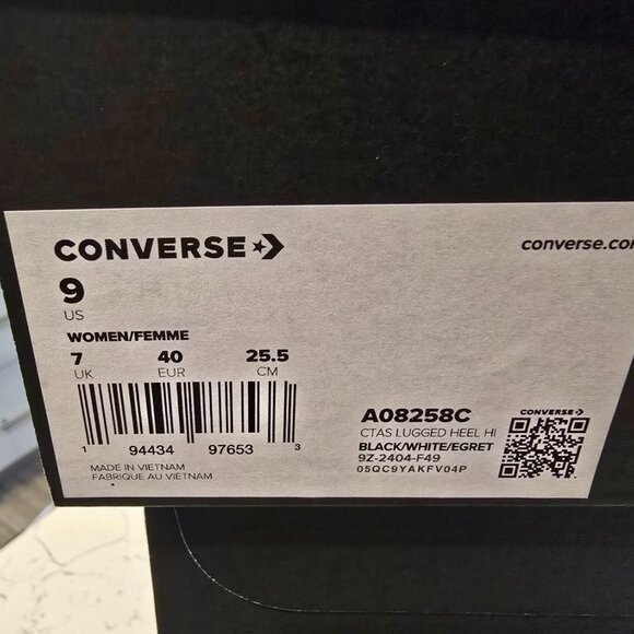 Women’s Converse LUGGED HIGH TOP Chuck Taylor All Star Canvas Size 9 US NEW - Picture 10 of 10